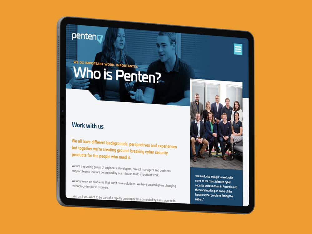 Penten website design - Kicking Pixels