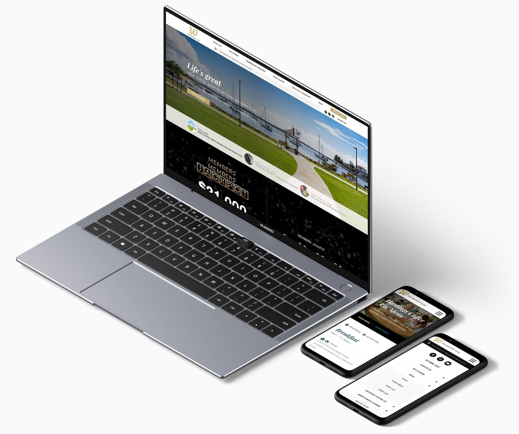 The Westport Club - web page design Sydney - Kicking Pixels